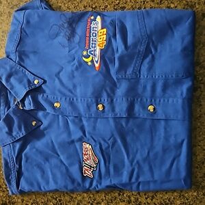 Autographed Michael waltrip button up